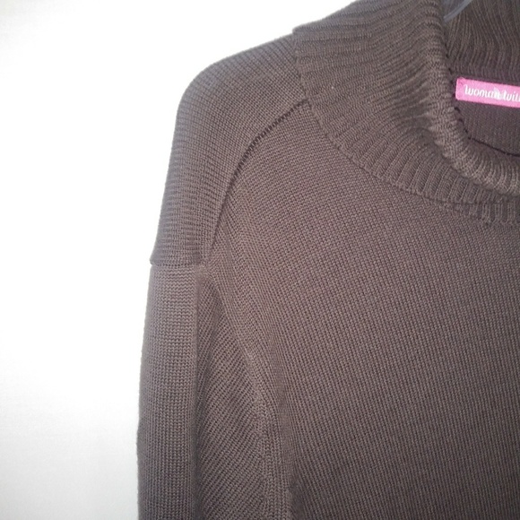 Woman Within Tops - Woman Within 3X Chocolate Turtleneck Sweater Top Plus